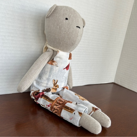 Handcrafted Soft Brown Bear with Coordinating Overalls 13 inches - Picture 3 of 5